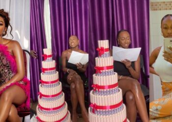 Doyin in tears after she receives gift from her friend, Ex Beauty queen, Beauty