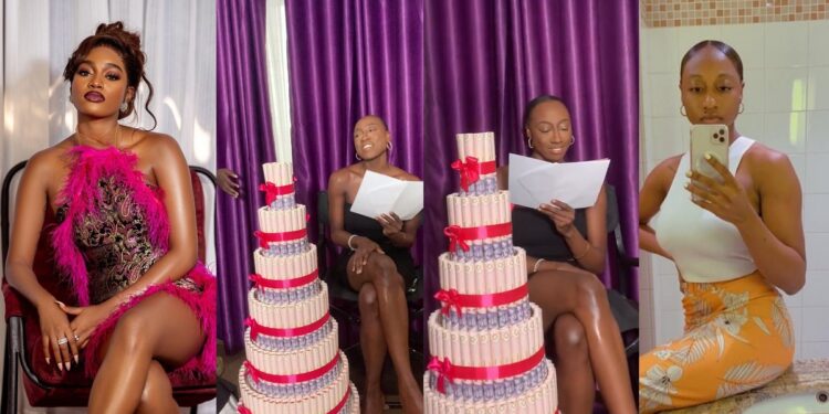Doyin in tears after she receives gift from her friend, Ex Beauty queen, Beauty