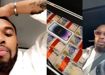 Sheggz gets an iPhone 14 and two million naira cash as a welcome home gift from his FC.