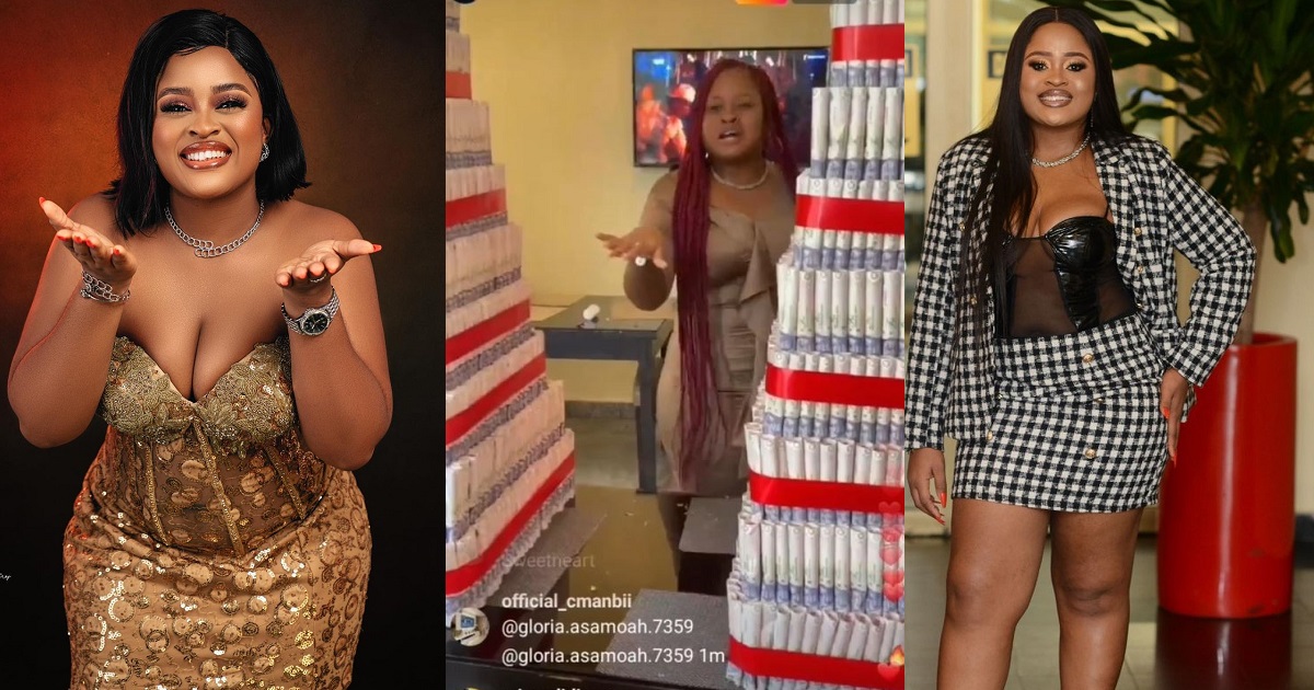 #BBNaija: Fans surprises Amaka with two massive money cakes (Video)