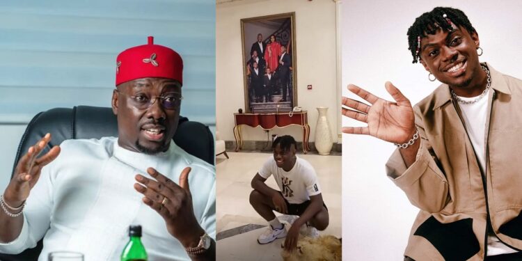 #BBNaija: Nigerians react as billionaire Obi Cubana shares old video of Bryann in his mansion, calls him “kid bro”