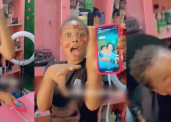 Nigerian lady goes berserk as her boyfriend posts her on his status for the first time  (Video)