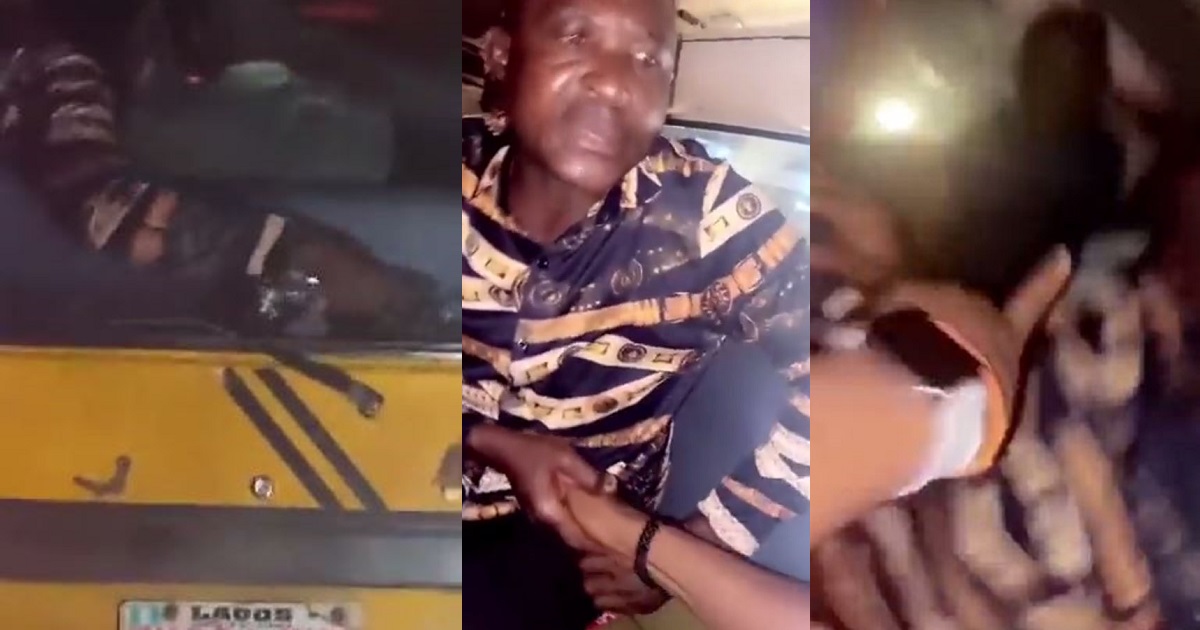 Moment lady caught and confronted a man who stole an item from the back of a danfo bus, in Lagos (Video)