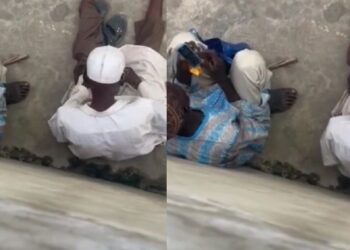 Nigerian man in shock seeing two ‘blind men’ operating their phones after he gave them money (Video)