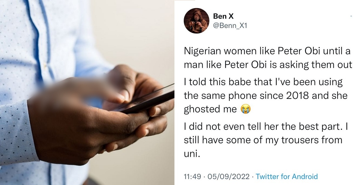 Nigerian man narrates how lady ghosted him after discovering he’s been using one phone since 2018