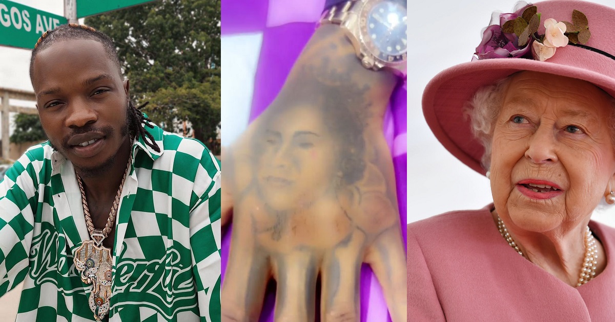 Naira Marley mourns Queen Elizabeth, tattoos her face on his arm (Video)