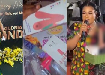 Actress, Nkechi Blessing shares adult toys as souvenir at her mum’s one year remembrance ceremony (Video)