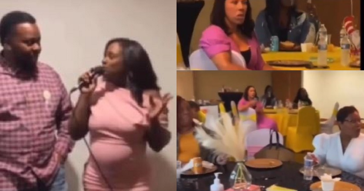 “You came empty-handed to my wedding too” – Pregnant woman angrily chases guests out of baby shower over gifts (Video)