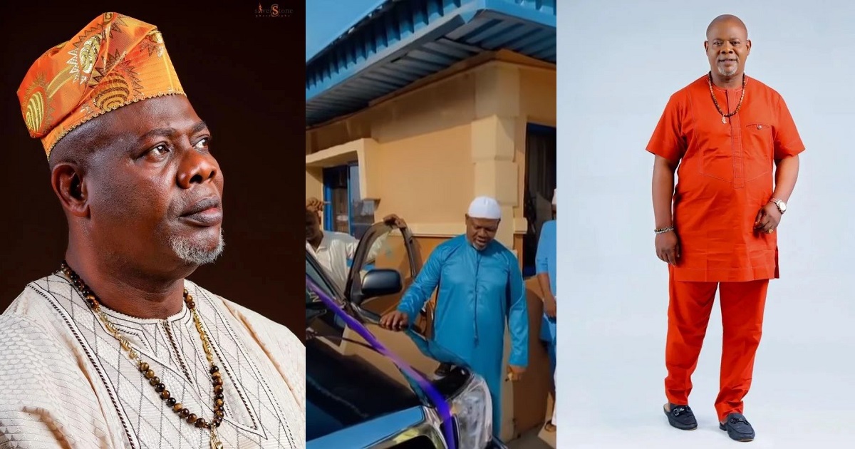 Veteran actor Yinka Quadri’s children gifts him a brand new SUV for his 63rd birthday (Video)