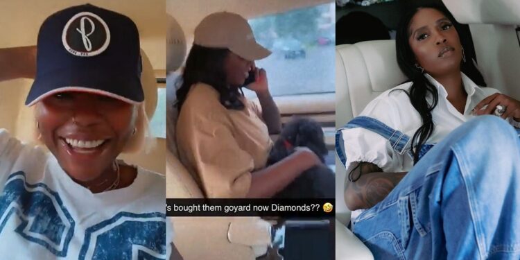 “I want to be Tiwa Savage’s puppy” – Sophia Momodu says as Tiwa Savage orders diamonds for her puppy (Video)