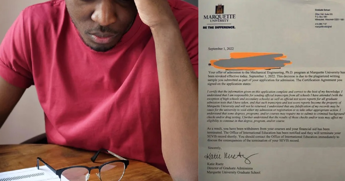 “Him village people don work overtime” – Reactions as abroad university withdraws students PhD scholarship over plagiarism
