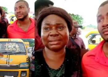 Widow and her son look distraught and beg for sympathy as their impounded vehicle is auctioned by Lagos state government (photos/video)