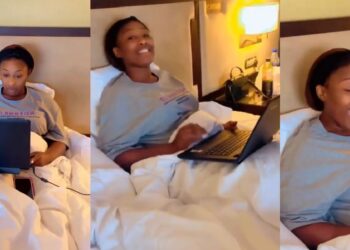 “We should be producing babies” – Newlywed man tackles wife for working during their honeymoon (Video)