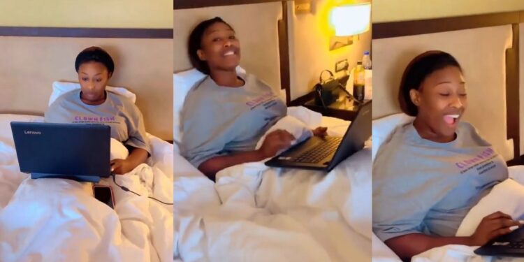 “We should be producing babies” – Newlywed man tackles wife for working during their honeymoon (Video)