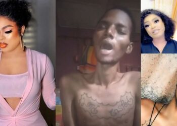 “Help me beg Bobrisky to forgive me” – Man who tattooed Bobrisky on his arm cries out, reveals he’s suffering an ailment as a result of the tattoo (Video)
