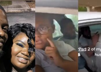 “You are going back to Nigeria” – American woman tells her Nigerian husband after catching him with another woman in a hotel (Video)