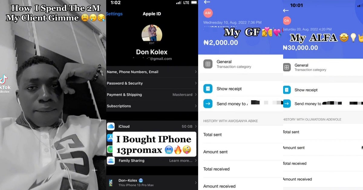 Suspected Yahoo boy shares breakdown of how he spent N2m he gained from a “client” (VIDEO)