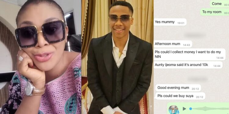 “Thanking God for my amazing son” – Ehi Ogbebor shares chat with son as she reacts to video of boy who destroyed his mother’s house
