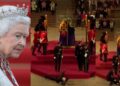 Moment a guard fainted while standing watch over Queen Elizabeth II’s coffin (Video)