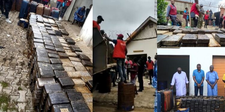 Ikorodu trends as NDLEA makes biggest bust in the anti-narcotic history; bust major warehouse with 1.8tons of cocaine worth $278m (VIDEO)