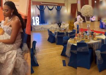 Young lady devastated after no-one showed up for her birthday party, leaving her alone with an empty decorated hall and party treats (Video). 
