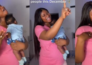 “I gave oga a boy” — Lady celebrates as boss who employed her as a cook promises to marry her after giving him a son (Video)