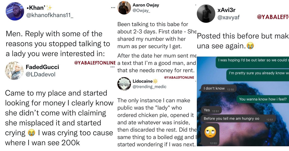 Nigerian men give reasons they stopped speaking to ladies they were interested in