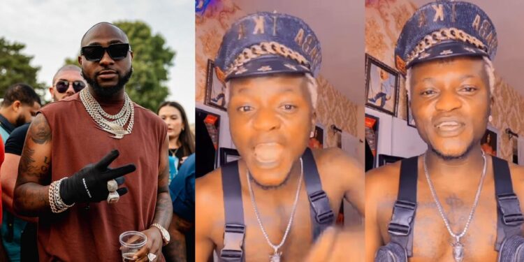 “Davido don show love” – Portable jubilates as Davido follows him back on Instagram (Video)