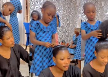 Viral Video: Little girl shocks netizens with impressive hairdressing talent (WATCH)