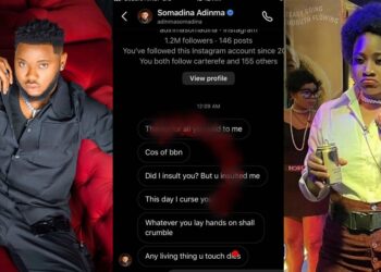 Actor, Somadina lays curses on Phyna’s fans after they dragged him for his tweet criticising their fave (Screenshots)