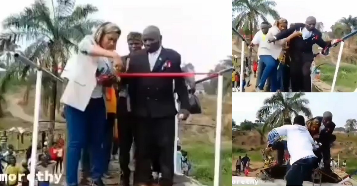 African Politicians are the same everywhere – Reactions as Bridge collapses with officials on it while being commissioned in South Africa (video)