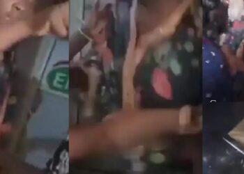 “I’m the man of the house” – Nigerian man says as his woman throws him out of her house after catching him with another woman (video)