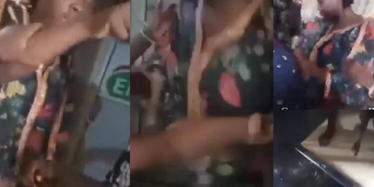 “I’m the man of the house” – Nigerian man says as his woman throws him out of her house after catching him with another woman (video)