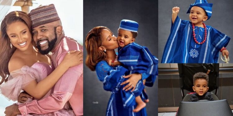 Banky W and Adesua finally unveil their son’s face (Photos)