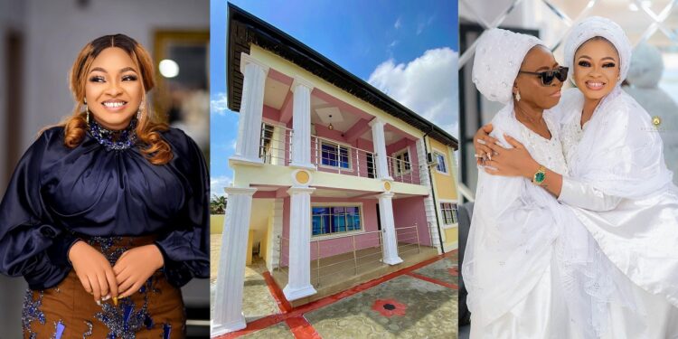 Actress, Funmi Awelewa builds a mansion for her mother and siblings
