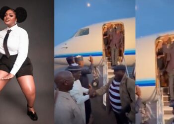 “Our daddy is back” – Actress, Eniola Badmus jubilates as Tinubu returns to Nigeria (video)
