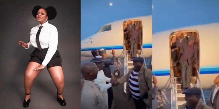 “Our daddy is back” – Actress, Eniola Badmus jubilates as Tinubu returns to Nigeria (video)