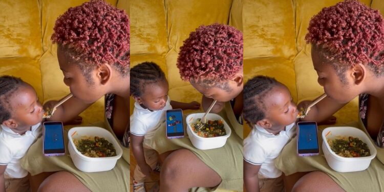 Heartwarming video of nursing mother who has no hands using her mouth to feed her baby (Watch)