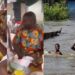 Viral video of flood victims in Bayelsa state receiving a cup of rice as palliative.