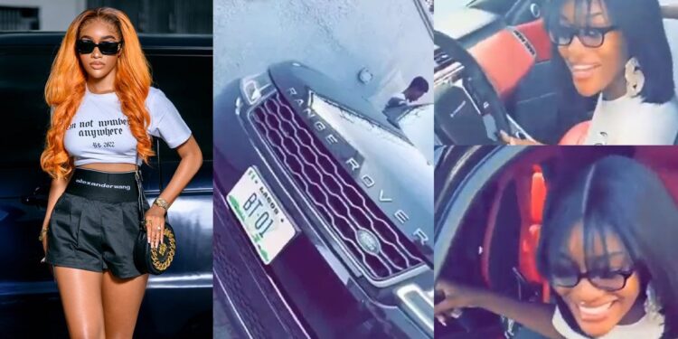 BBNaija star, Beauty acquires new Range Rover with custom plate ahead of 25th birthday (Video)