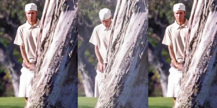 Justin Bieber caught with his pants down at golf club (Photos)