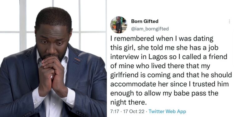 “They are happily married now with two kids” – Nigerian man loses girlfriend to his best friend after he asked him to help accommodate her