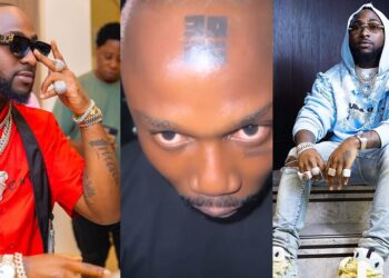 Singer Davido acknowledges fan who tattooed “30BG” logo on his forehead (Video)