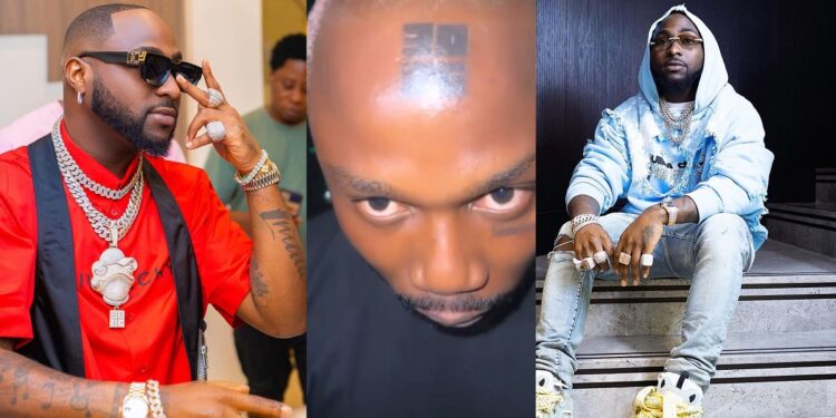 Singer Davido acknowledges fan who tattooed “30BG” logo on his forehead (Video)