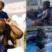 Adorable video of singer, Davido bonding with his son, Ifeanyi as he teaches him how to swim (WATCH)