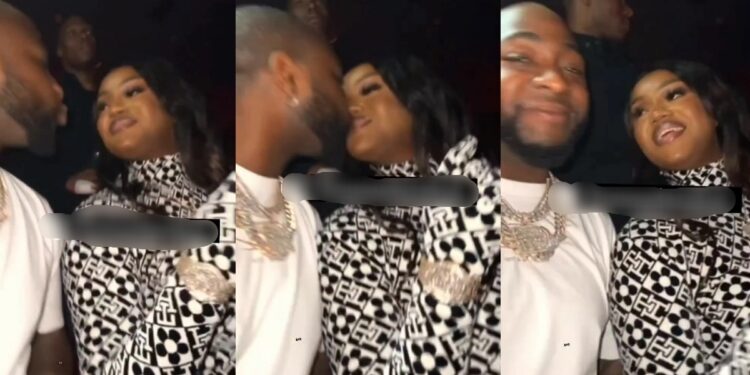 Lovebirds, Davido and Chioma share a kiss at a nightclub in London (WATCH)