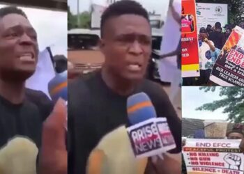 “It’s our right, we’re collecting our father’s money” – Youths protesting against EFCC in Oyo explains reason for internet fraud (Video)