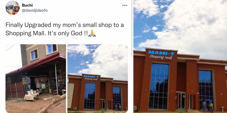 Young man dragged after he used a ‘photoshopped’ picture to lie that he built a Mall for his mother. (PHOTOS)