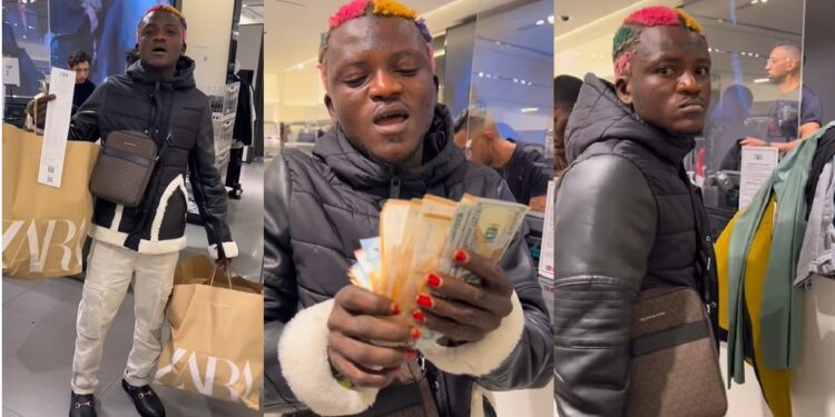 “I’m hotter than Hushpuppi, my money is legit” – Singer Portable brags as he goes clothes shopping in France (Video)