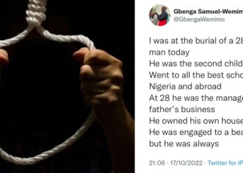 28-year-old Nigerian man commits suicide to spite his parents for “loving his siblings more than him”